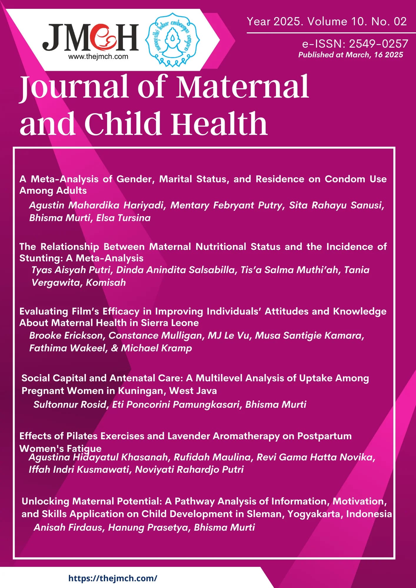 Journal of Maternal and Child Health Vol. 10 No. 2 Tahun 2025