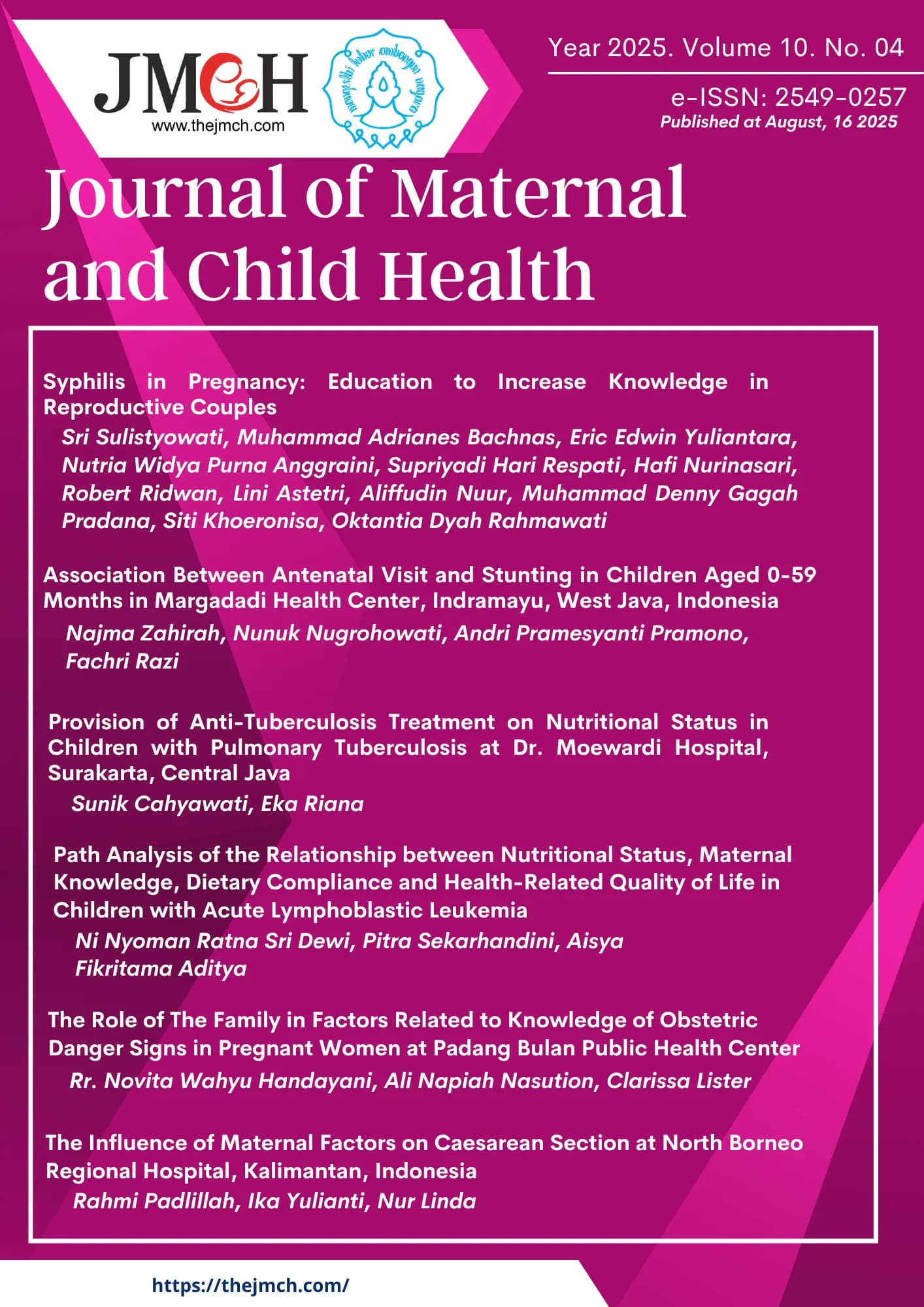 Journal of Maternal and Child Health Vol. 10 No. 4 Tahun 2025