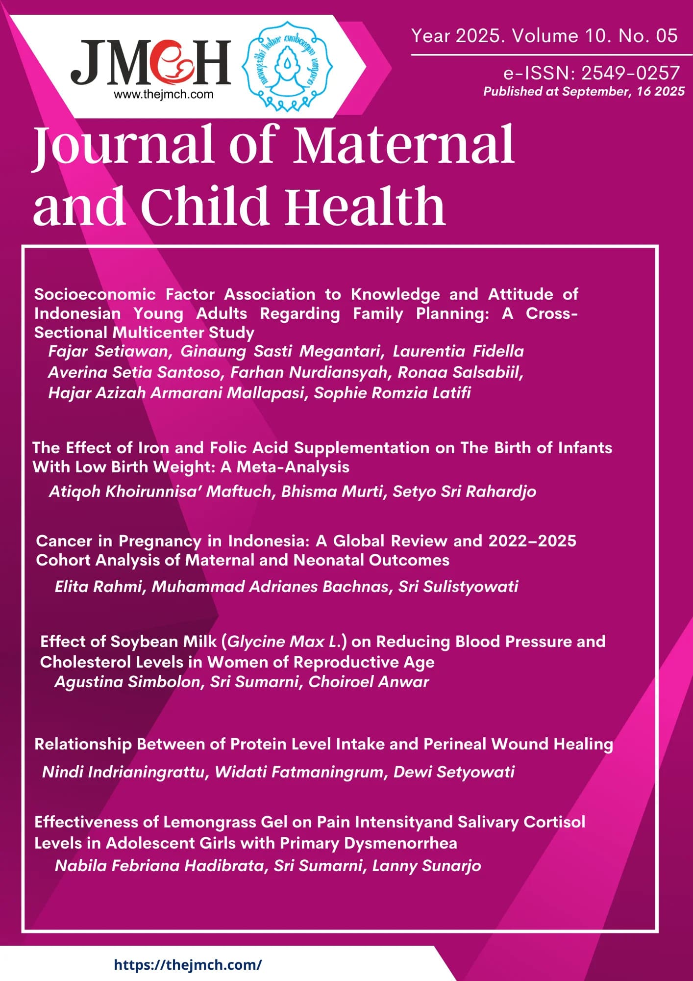 Journal of Maternal and Child Health Vol. 10 No. 5 Tahun 2025